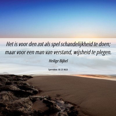 Picture 06 - Spreuken 10:23 NLD - Het is voor den zot als spel schandelijkheid te - Bible Verse Picture