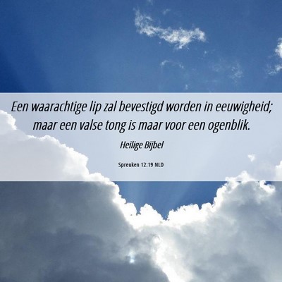 Picture 06 - Spreuken 12:19 NLD - Een waarachtige lip zal bevestigd worden in - Bible Verse Picture