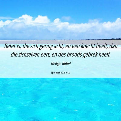 Picture 06 - Spreuken 12:9 NLD - Beter is, die zich gering acht, en een knecht - Bible Verse Picture