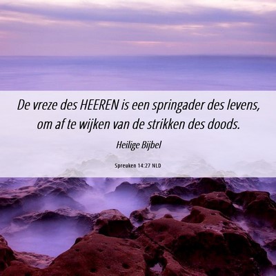 Picture 06 - Spreuken 14:27 NLD - De vreze des HEEREN is een springader des levens, - Bible Verse Picture