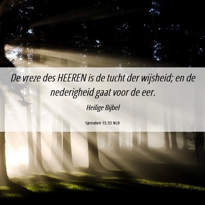 Picture 06 - Spreuken 15:33 NLD - De vreze des HEEREN is de tucht der wijsheid; en - Bible Verse Picture
