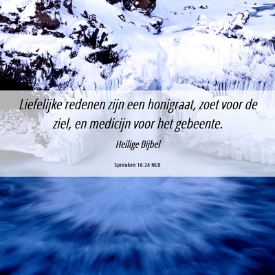 Picture 06 - Spreuken 16:24 NLD - Liefelijke redenen zijn een honigraat, zoet voor - Bible Verse Picture