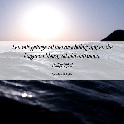 Picture 06 - Spreuken 19:5 NLD - Een vals getuige zal niet onschuldig zijn; en die - Bible Verse Picture