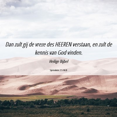 Picture 06 - Spreuken 2:5 NLD - Dan zult gij de vreze des HEEREN verstaan, en - Bible Verse Picture