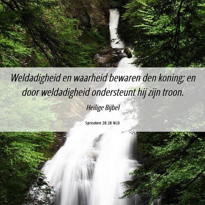 Picture 06 - Spreuken 20:28 NLD - Weldadigheid en waarheid bewaren den koning; en - Bible Verse Picture