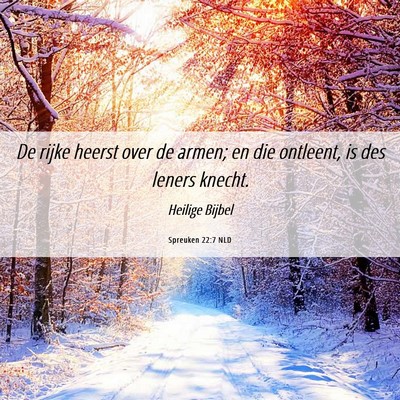 Picture 06 - Spreuken 22:7 NLD - De rijke heerst over de armen; en die ontleent, - Bible Verse Picture