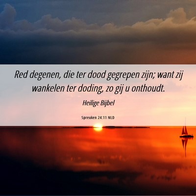 Picture 06 - Spreuken 24:11 NLD - Red degenen, die ter dood gegrepen zijn; want zij - Bible Verse Picture