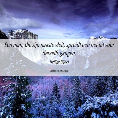 Picture 06 - Spreuken 29:5 NLD - Een man, die zijn naaste vleit, spreidt een net - Bible Verse Picture