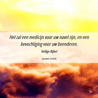 Picture 06 - Spreuken 3:8 NLD - Het zal een medicijn voor uw navel zijn, en een - Bible Verse Picture
