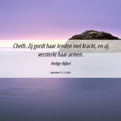 Picture 06 - Spreuken 31:17 NLD - Cheth. Zij gordt haar lenden met kracht, en zij - Bible Verse Picture