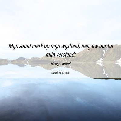 Picture 06 - Spreuken 5:1 NLD - Mijn zoon! merk op mijn wijsheid, neig uw oor tot - Bible Verse Picture