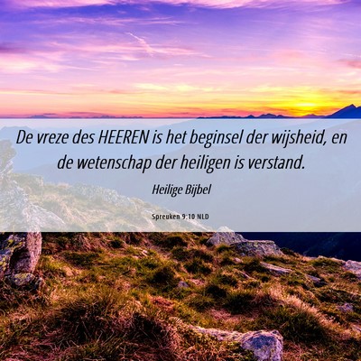 Picture 06 - Spreuken 9:10 NLD - De vreze des HEEREN is het beginsel der wijsheid, - Bible Verse Picture