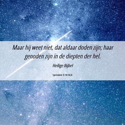 Picture 06 - Spreuken 9:18 NLD - Maar hij weet niet, dat aldaar doden zijn; haar - Bible Verse Picture