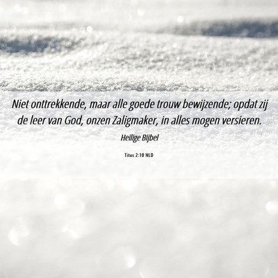 Picture 06 - Titus 2:10 NLD - Niet onttrekkende, maar alle goede trouw - Bible Verse Picture