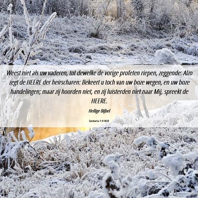 Picture 06 - Zacharia 1:4 NLD - Weest niet als uw vaderen, tot dewelke de vorige - Bible Verse Picture