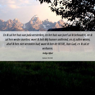 Picture 06 - Zacharia 10:6 NLD - En Ik zal het huis van Juda versterken, en het - Bible Verse Picture