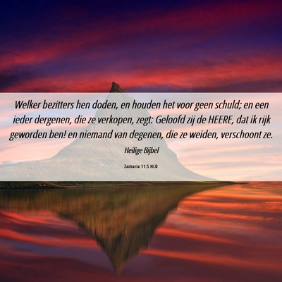 Picture 06 - Zacharia 11:5 NLD - Welker bezitters hen doden, en houden het voor - Bible Verse Picture