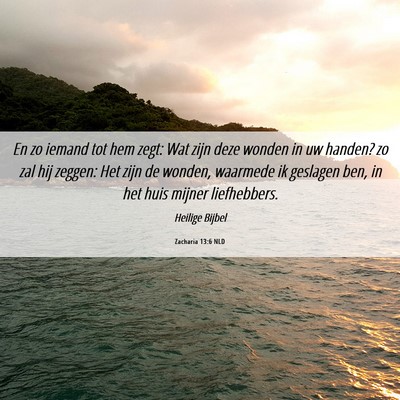 Picture 06 - Zacharia 13:6 NLD - En zo iemand tot hem zegt: Wat zijn deze wonden - Bible Verse Picture