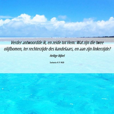 Picture 06 - Zacharia 4:11 NLD - Verder antwoordde ik, en zeide tot Hem: Wat zijn - Bible Verse Picture