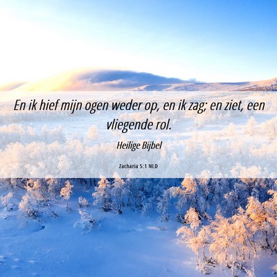 Picture 06 - Zacharia 5:1 NLD - En ik hief mijn ogen weder op, en ik zag; en - Bible Verse Picture