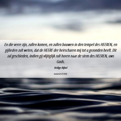 Picture 06 - Zacharia 6:15 NLD - En die verre zijn, zullen komen, en zullen bouwen - Bible Verse Picture