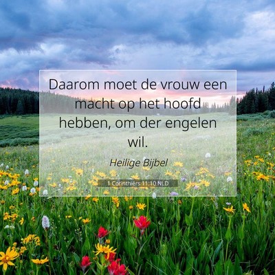 Picture 07 - 1 Corinthiërs 11:10 NLD - Daarom moet de vrouw een macht op het hoofd - Bible Verse Picture