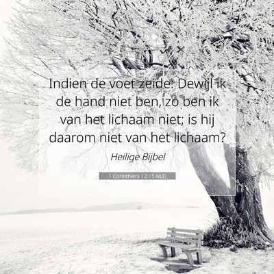 Picture 07 - 1 Corinthiërs 12:15 NLD - Indien de voet zeide: Dewijl ik de hand niet ben, - Bible Verse Picture