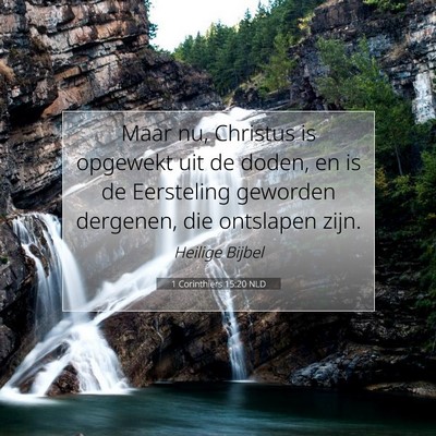 Picture 07 - 1 Corinthiërs 15:20 NLD - Maar nu, Christus is opgewekt uit de doden, en is - Bible Verse Picture
