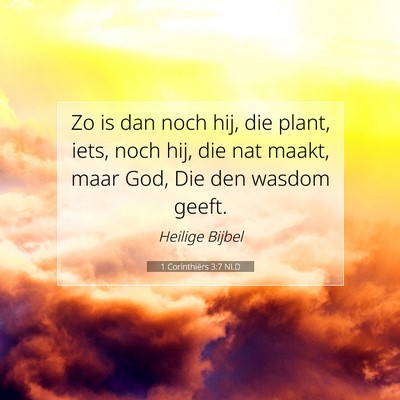 Picture 07 - 1 Corinthiërs 3:7 NLD - Zo is dan noch hij, die plant, iets, noch hij, - Bible Verse Picture