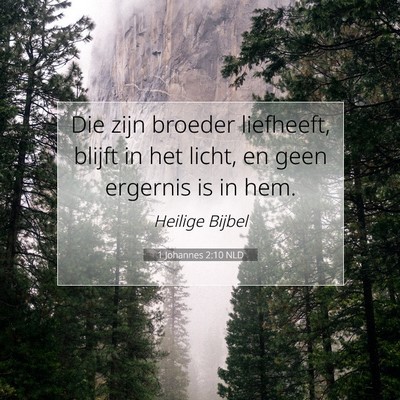Picture 07 - 1 Johannes 2:10 NLD - Die zijn broeder liefheeft, blijft in het licht, - Bible Verse Picture