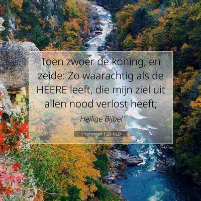 Picture 07 - 1 Koningen 1:29 NLD - Toen zwoer de koning, en zeide: Zo waarachtig als - Bible Verse Picture