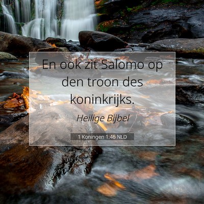 Picture 07 - 1 Koningen 1:46 NLD - En ook zit Salomo op den troon des - Bible Verse Picture