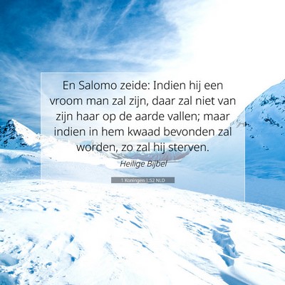 Picture 07 - 1 Koningen 1:52 NLD - En Salomo zeide: Indien hij een vroom man zal - Bible Verse Picture