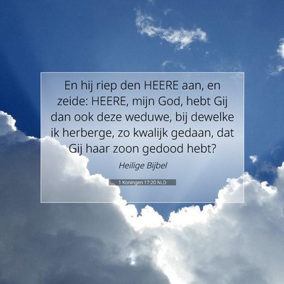 Picture 07 - 1 Koningen 17:20 NLD - En hij riep den HEERE aan, en zeide: HEERE, mijn - Bible Verse Picture
