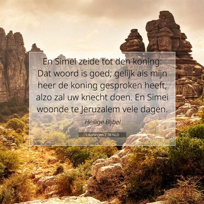 Picture 07 - 1 Koningen 2:38 NLD - En Simei zeide tot den koning: Dat woord is goed; - Bible Verse Picture