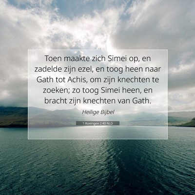 Picture 07 - 1 Koningen 2:40 NLD - Toen maakte zich Simei op, en zadelde zijn ezel, - Bible Verse Picture