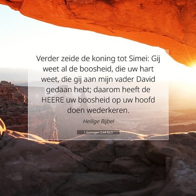 Picture 07 - 1 Koningen 2:44 NLD - Verder zeide de koning tot Simei: Gij weet al de - Bible Verse Picture
