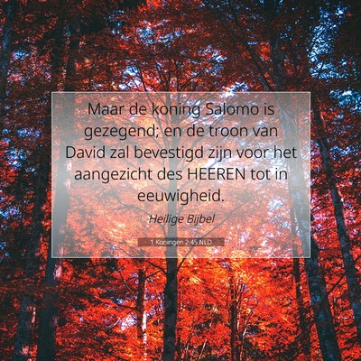 Picture 07 - 1 Koningen 2:45 NLD - Maar de koning Salomo is gezegend; en de troon - Bible Verse Picture