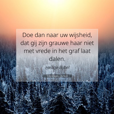 Picture 07 - 1 Koningen 2:6 NLD - Doe dan naar uw wijsheid, dat gij zijn grauwe - Bible Verse Picture