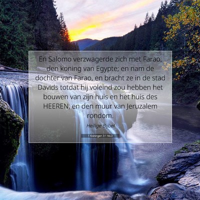 Picture 07 - 1 Koningen 3:1 NLD - En Salomo verzwagerde zich met Farao, den koning - Bible Verse Picture