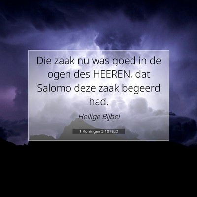 Picture 07 - 1 Koningen 3:10 NLD - Die zaak nu was goed in de ogen des HEEREN, dat - Bible Verse Picture