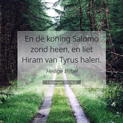 Picture 07 - 1 Koningen 7:13 NLD - En de koning Salomo zond heen, en liet Hiram van - Bible Verse Picture