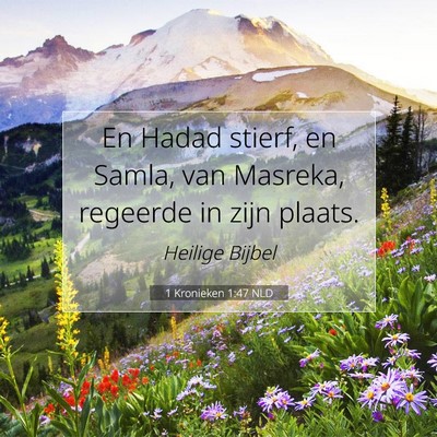 Picture 07 - 1 Kronieken 1:47 NLD - En Hadad stierf, en Samla, van Masreka, regeerde - Bible Verse Picture