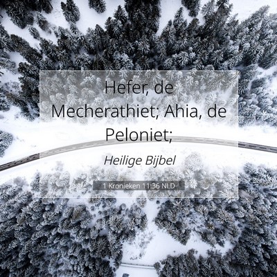 Picture 07 - 1 Kronieken 11:36 NLD - Hefer, de Mecherathiet; Ahia, de - Bible Verse Picture