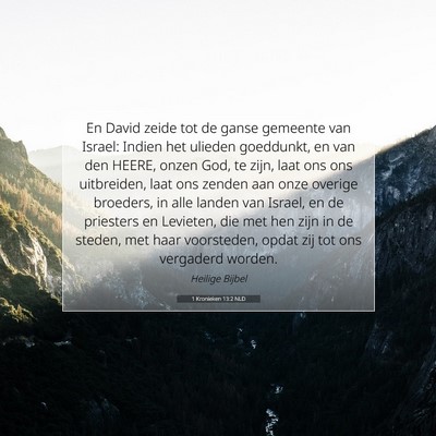 Picture 07 - 1 Kronieken 13:2 NLD - En David zeide tot de ganse gemeente van Israel: - Bible Verse Picture