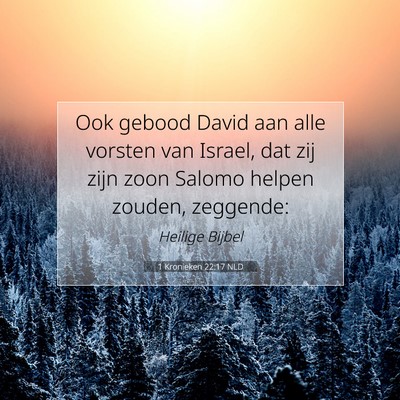 Picture 07 - 1 Kronieken 22:17 NLD - Ook gebood David aan alle vorsten van Israel, dat - Bible Verse Picture