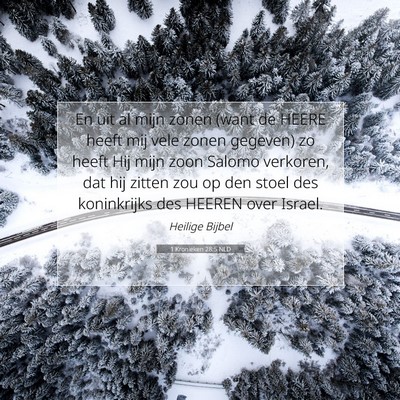 Picture 07 - 1 Kronieken 28:5 NLD - En uit al mijn zonen (want de HEERE heeft mij - Bible Verse Picture