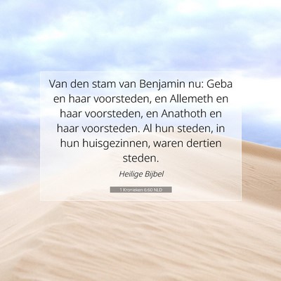 Picture 07 - 1 Kronieken 6:60 NLD - Van den stam van Benjamin nu: Geba en haar - Bible Verse Picture