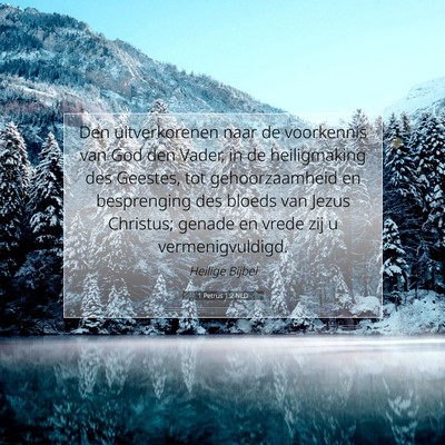 Picture 07 - 1 Petrus 1:2 NLD - Den uitverkorenen naar de voorkennis van God den - Bible Verse Picture