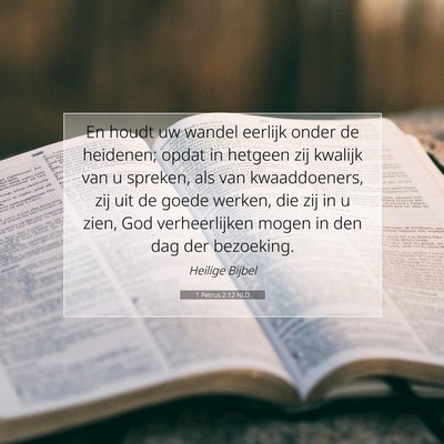 Picture 07 - 1 Petrus 2:12 NLD - En houdt uw wandel eerlijk onder de heidenen; - Bible Verse Picture